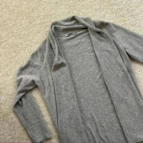 InCashmere Drape Front Open Cardigan Gray Women’s Size Large $219 100% Cashmere - Picture 10 of 16